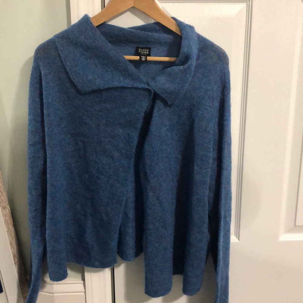 Eileen Fisher Blue Cardigan- Italian Yarn